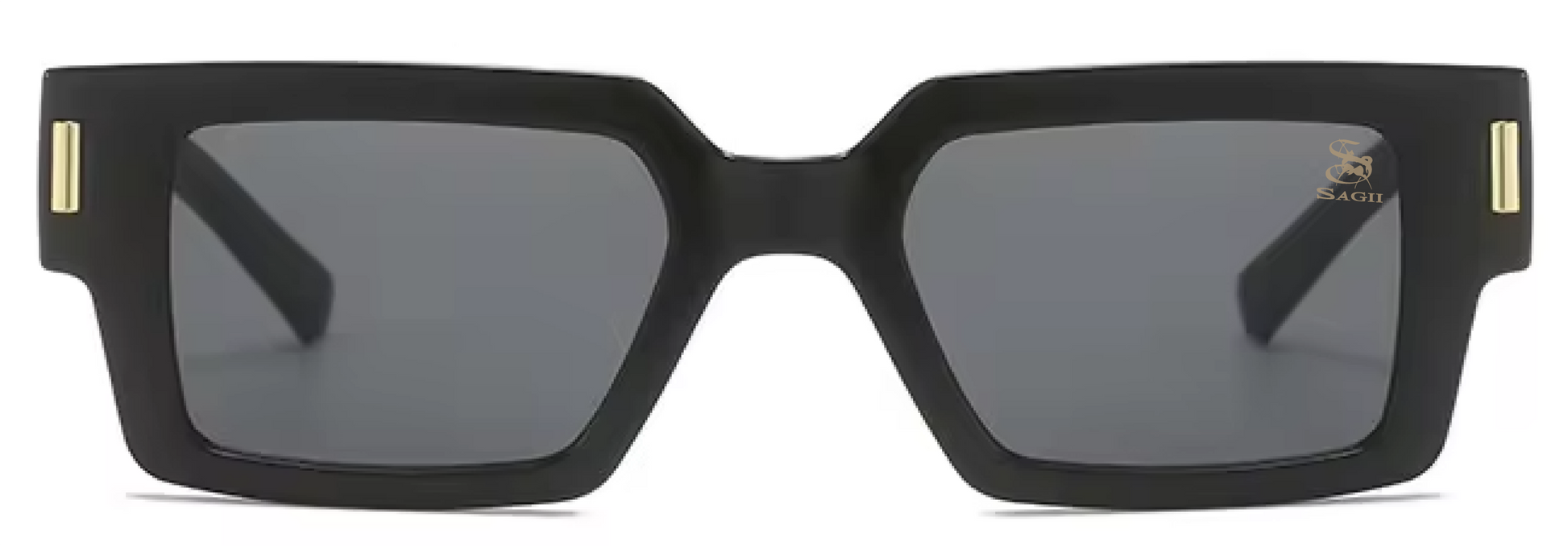 THICK SQUARE FRAME | OVERSIZED BLACK SUNGLASSES | SAGII