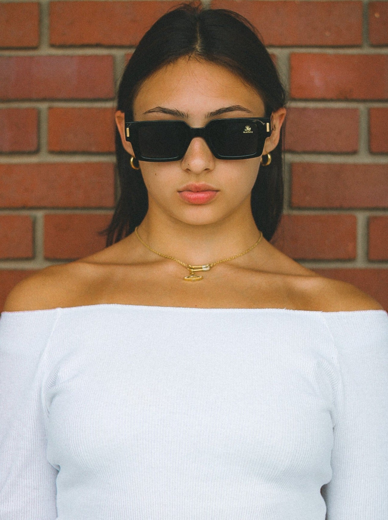 THICK SQUARE FRAME | OVERSIZED BLACK SUNGLASSES | SAGII