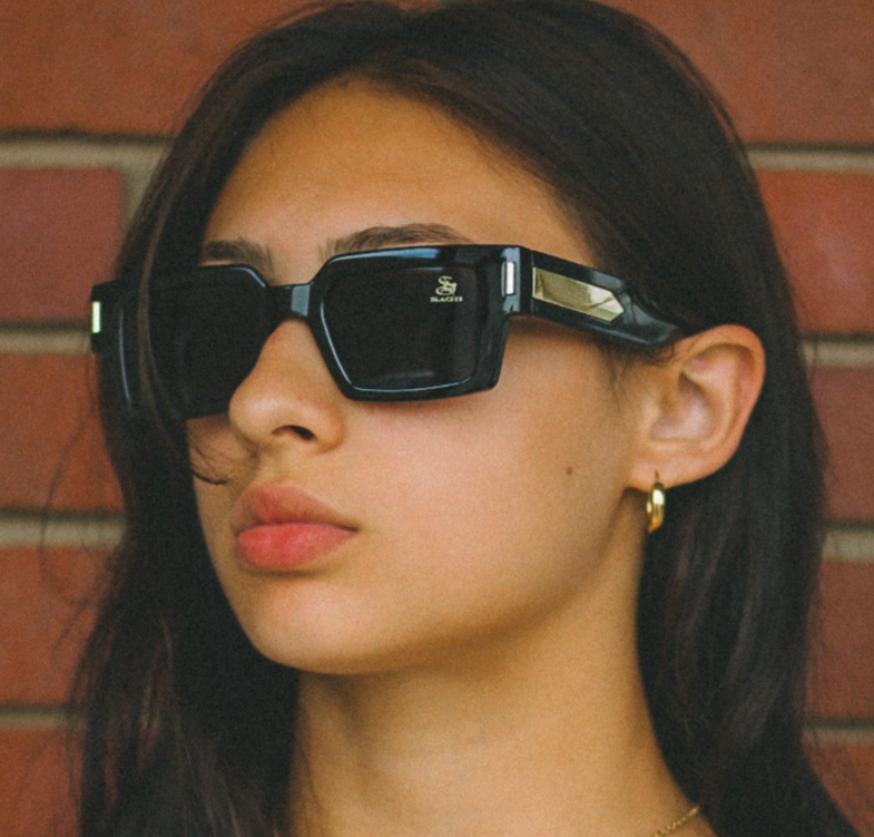 THICK SQUARE FRAME | OVERSIZED BLACK SUNGLASSES | SAGII